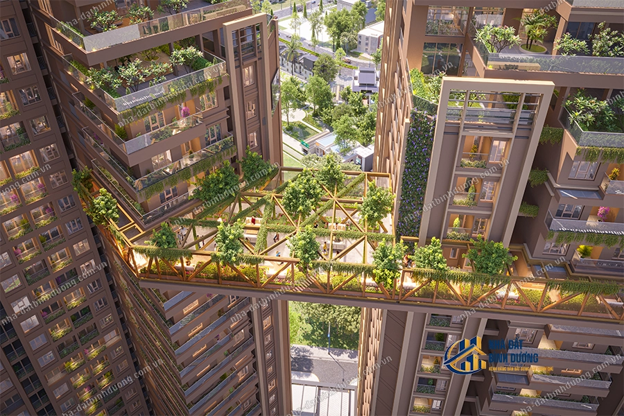Thiết kế 2 tòa tháp cao tầng và cầu kính bộ hành kết nối tại Nam Mekong Grand Plaza