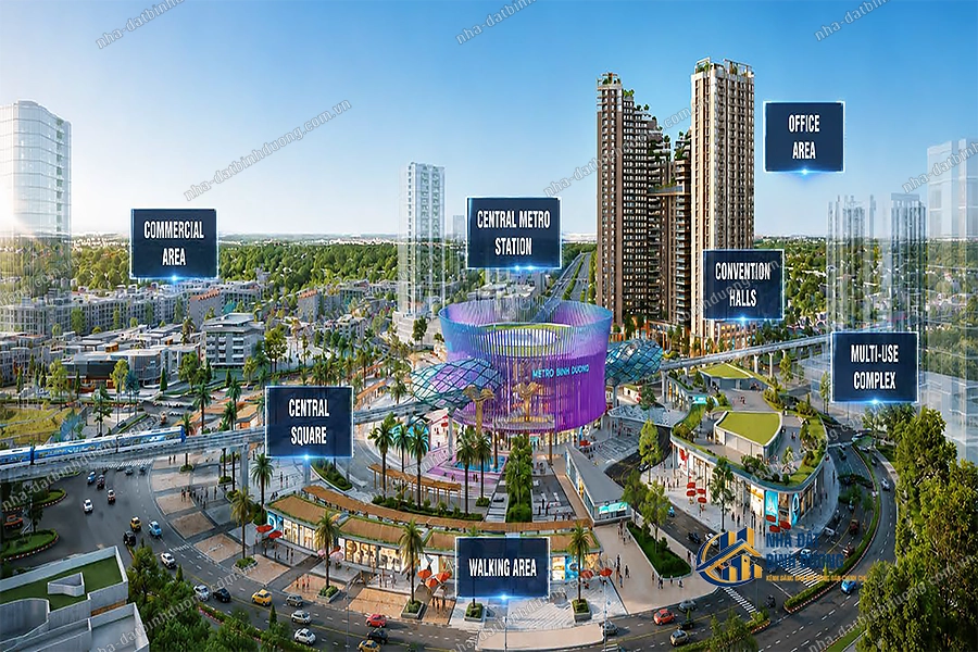 Vị trí dự án Nam Mekong Grand Plaza bên vòng xoay Chu Văn An và tuyến Metro số 1